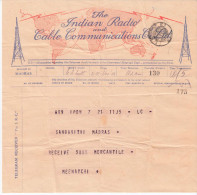 India. 1933, Radio Cable Communications Letter Send To Madras 21.12.33. Price? - Andere & Zonder Classificatie