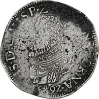 Pays-Bas Espagnols, Philippe II, Ecu Philippe - Philipsdaalder, 1592, Tournai - Autres & Non Classés