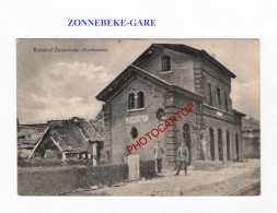 ZONNEBEKE-GARE-CARTE Imprimee Allemande-GUERRE 14-18-1 WK-BELGIEN-Flandern-MILITARIA-Feldpost- - Zonnebeke