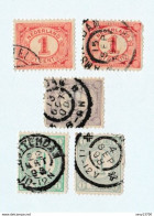 Pays Bas Lot De 5 Timbres Chiffre - Belle Obiltération 15 SEP 99 - 13 OCT 00 - 4 SEP 98 - 22 ... 95 - Gebruikt