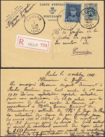 Belgique 1933 - Entier Postal Sur Carte Postale Recommandée De Couvin+Timbre Série Képi. (DD) DC-12610 - 1931-1934 Képi