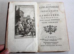 LES CARACTERES DE THEOPHRASTE & DE LA BRUYERE + NOTE COSTE NOUVELLE EDITION 1772 / ANCIEN LIVRE XVIIIe SIECLE (2204.208) - 1701-1800