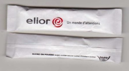 Stick De Sucre, Sugar "Elior Un Monde D'attention" Chiffre " 10 " (scan Recto-verso) [S210]_Di330 - Sugars