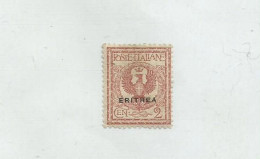 FRANCOBOLLO CENT. 2 SOVRASTAMPATO ERITREA - Eritrea