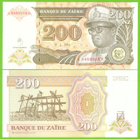 ZAIRE 200 ZAIRES 1994 P-62 UNC G&D MUNICH - Zaire