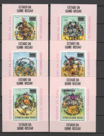 Guinea - Bissau 1976 UPU Centenary, Masks Set Of 6 S/s With Black Overprint  MNH -scarce- - U.P.U.