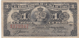 CRBS1290 BILLETE ESPAÑA ISLA DE CUBA 1 PESO 1896 MBC - Other - America