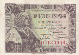 CRBS1278 BILLETE ESPAÑA 1 PESETA 1945 S/C- - Sonstige & Ohne Zuordnung