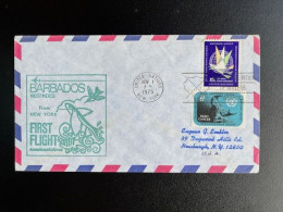 UNITED NATIONS NEW YORK 1975 FIRST FLIGHT COVER NEW YORK TO BARBADOS 01-11-1975 - Covers & Documents