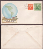 Cuba WW2 FDC Cover 1942. United In Defense Of Freedom - Covers & Documents