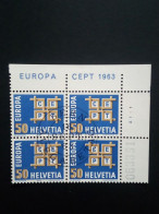 SCHWEIZ MI-NR. 781 GESTEMPELT(USED) ECHRANDVIERERBLOCK EUROPA 1963 - Gebraucht