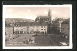 AK Annaberg I. Erzgeb., Markt Mit Kirche Und Pöhlberg  - Poehl