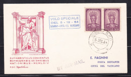 India - 1964 Special Flight Cover Bombay To Vatican City - Covers & Documents