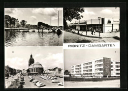 AK Ribnitz-Damgarten, Seglerhafen, HO-Kaufhalle Hans-Burmeister-Strasse, Oberschule, Karl-Marx-Platz  - Ribnitz-Damgarten