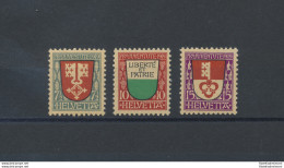 1919 SVIZZERA,  Pro Juventute - Stemmi Cantonali, N° 173/75 - 3 Valori , MNH** - Sonstige & Ohne Zuordnung