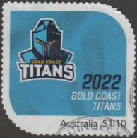 AUSTRALIA - DIE-CUT-USED 2022 $1.10 NRL Gold Coast Titans - Bit Crushed At Top - Used Stamps