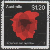 AUSTRALIA - DIE-CUT-USED 2023 $1.20 Poppies Of Remembrance - Red - For Service And Sacrifice - Oblitérés