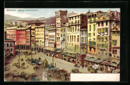 Lithographie Genova, Piazza Caricamento  - Genova (Genoa)