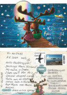 FINLAND 2008-2024 Reindeer,Christmas,Ocean,Ship,Steam,Boat,Snow,Glitter,Bird,Odd Unusual,Postcard Used (**) Inde Indien - Brieven En Documenten