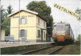 Piemonte Torino Madonna Della Scala Stazione Ferroviaria Treno Littorina In Sosta (v.retro) - Gares - Avec Trains