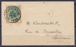 Env. Carte De Visite Affr. Taxe TX1 Càd TIRLEMONT (STATION) /23 OCTO 1895 Pour LOUVAIN - Covers & Documents