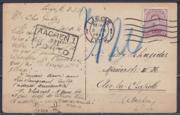 CP "Palais De Justice" Affr. N°140 Flam. "LIEGE 1 /5.III 1923/ LUIK 1" Pour AIX-LA-CHAPELLE - Cachet [AACHEN 1 /III/ POR - 1915-1920 Albert I