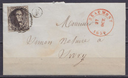 LSC (sans Contenu) Affr. N°3 P14 Càd (centre Décalé) BEAUMONT /27 OCT 1850 Pour Notaire à SIVRY - Boîte Rurale "F" - 1849-1850 Medallions (3/5)