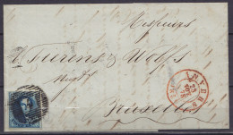 L. Affr. N°4 Margé D4 Càd ANVERS /23 NOV 1850 Pour BRUXELLES (au Dos: Càd Arrivée BRUXELLES) - 1849-1850 Medaglioni (3/5)