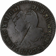 France, Louis XVI, 6 Deniers, 1793/2 / AN 5, Bordeaux, Métal De Cloche, TB+ - Other & Unclassified