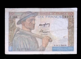 JC, Billet, France, Dix, 10 Francs Mineur, 10-3-1949, 2 Scans - 10 F 1941-1949 ''Mineur''