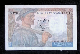 JC, Billet, France, Dix, 10 Francs Mineur, 10-3-1949, 2 Scans - 10 F 1941-1949 ''Mineur''