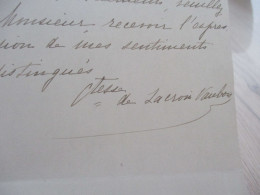LAS Autographe Signée Comtesse De Lacroix De Vauban Paris 1907 à Propos De L'engagement D'un Fermier - Personajes Historicos