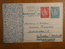 G24 YOUGOSLAVIE  BELLE  CARTE    1934 A PRAHA TCHEQUE +AFF. INTERESSANT+++ - Covers & Documents