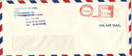 India Air Mail Cover With Meter Cancel Sent To Denmark 13-9-1994 - Corréo Aéreo