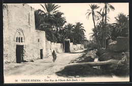 CPA Biskra, Une Rue De L`Oasis Bab-Darb.  - Biskra