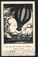 Künstler-AK First Air Voyage In America 1793  - Montgolfières