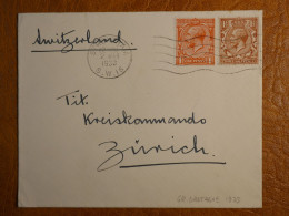 G24 GREAT BRITAIN  BELLE  LETTRE   1936  STREATHAM  A  ZURICH SUISSE +AFF. INTERESSANT+++ - Entiers Postaux