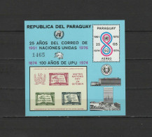Paraguay 1976 UPU Centenary, 25th Anniv. Of UN Stamps S/s MNH - U.P.U.