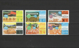 Qatar 1974 UPU Centenary, Trains, Ships, Aviation Set Of 6 MNH - U.P.U.