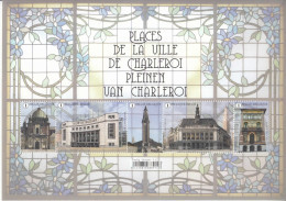 2022 Belgium Places De La Ville Charleroi Architecture SEMI-POSTAL  Miniature Sheet Of 5 MNH @ BELOW FACE VALUE - Neufs
