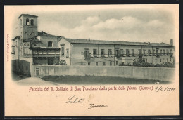 Cartolina Lucca, Facciata Del R. Istituto Di San Ponziano Dalla Parte Delle Mura  - Lucca