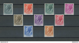 1953 Italia - Repubblica , Siracusana Ruota , 9 Val , N° 710/18 , MNH** - Autres & Non Classés