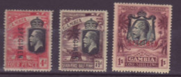 Gambia SG118 199 And 120 With Specimen Overptint Light Trace Of Hinge Rare - Gambia (...-1964)