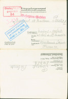 Allemagne Guerre 40 Stalag VIII C Près Sagan Correspondance Prisonniers Coupon Achat Chaussures Censures - Courriers De Prisonniers