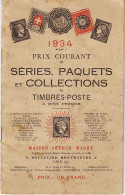 Catalogue De Prix Courant De Timbres De 1934 De La Maison Arthur MAURY - Auktionskataloge