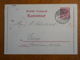 H31 ALLEMAGNE CARTE   LETTRE ENTIER  1899 GOSSNITZ A GREIZ    +SAGE 15 C  +AFF. INTERESSANT+++ - Covers