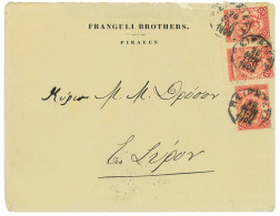 P3435 - GREECE , INTERNAL LETTER, SEND THE 26.4.1906 USING 3 10 L STAMPS. - Zomer 1896: Athene