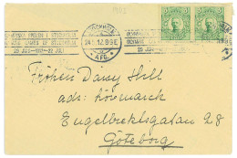 P3443 - SWEDEN , 24.5.1912, VERY CLEAR STRIKE, AND TRANSIT AND ARRIVAL CANCEL. - Verano 1912: Estocolmo