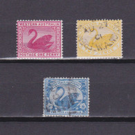 WESTERN AUSTRALIA 1898, SG# 112-114, Wmk W Crown A, Swan, Part Set, MH/Used - Usati