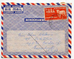 New Zealand 1957 Aerogramme; Sandringham To Boston, Massachusetts; 8p. Lamb, S.S. Dundedin & Refrigeration Ship - Cartas & Documentos